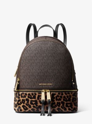 MK outlet black leopard backpack