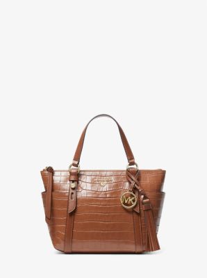 Sullivan Small Crocodile Embossed Leather Tote Bag