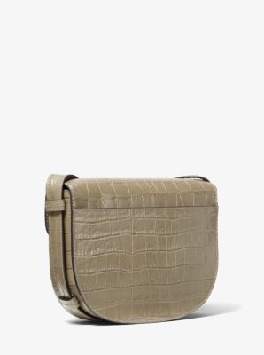 Hally Medium Crocodile Embossed Leather Crossbody Bag