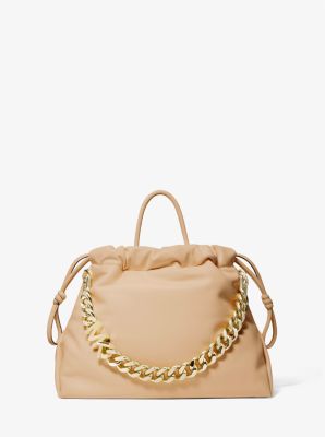 michael kors maeve large logo and faux leather crossbody bag