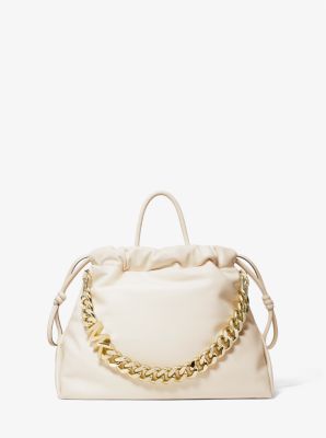 Stradivarius Leather Effect Chain Tote Bag