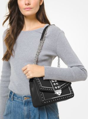 SoHo Large Studded Leather Shoulder Bag Michael Kors