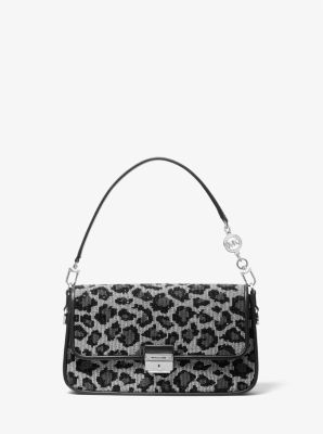 Bradshaw Small Leopard Beaded Leather Convertible Shoulder Bag