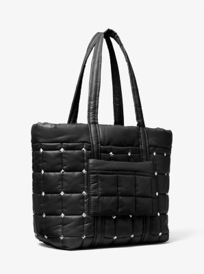 Grand sac fourre-tout Stirling en polyester recycl&eacute; matelass&eacute; clout&eacute;