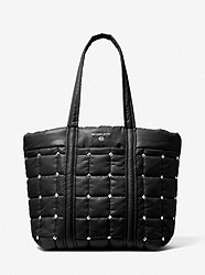 Stirling Large Studded Quilted Recycled Polyester Tote Bag - BLACK - 30F1S9ST3Y