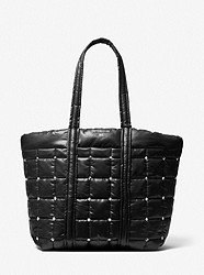 Stirling Extra-Large Studded Quilted Recycled Polyester Tote Bag - BLACK - 30F1S9ST4Y