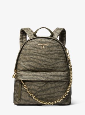 Slater logo-print faux textured-leather backpack