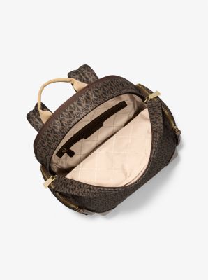 Prescott Large Signature Logo Print Woven Backpack