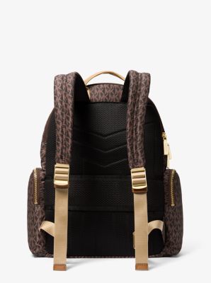 Prescott Large Signature Logo Print Woven Backpack Michael Kors Canada