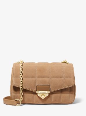 SoHo Large Quilted Suede Shoulder Bag