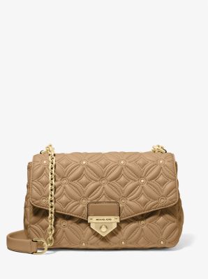 soho large quilted crinkled leather shoulder bag