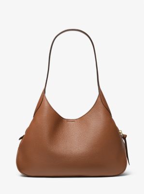 Kelsey Large Pebbled Leather Shoulder Bag in LUGGAGE | Michael Kors