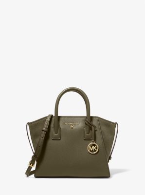 Bolso satchel Avril pequeño de piel con cremallera superior in OLIVA | Michael Kors