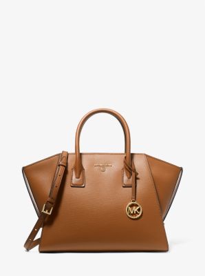 Avril Large Leather Top Zip Satchel Michael Kors