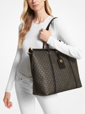 Michael Kors Travel Extra-Small Logo Top-Zip Tote Bag Black/Brown