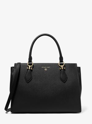 Marilyn Large Color-Block Saffiano Leather Satchel