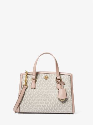 Chantal Small Logo Messenger Bag in VANILLA/SOFT PINK | Michael Kors