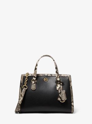 Michael Kors Chantal Pebble Leather Cross Body Bag, Black at John