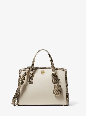 Chantal Small Embossed and Pebbled Leather Messenger Bag