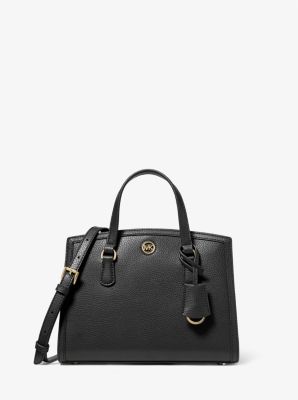 Michael Kors Chantal Pebble Leather Cross Body Bag, Black at John