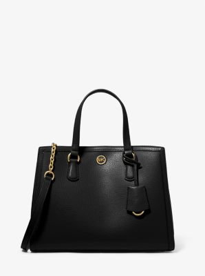 Chantal Medium Pebbled Leather Satchel image number 0