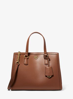Bolso satchel Chantal mediano de piel granulada image number 0