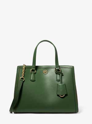 Chantal Medium Pebbled Leather Satchel image number 0