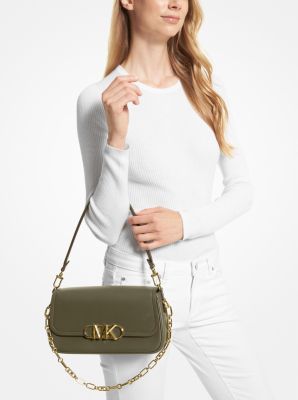 Bolso de hombro Parker mediano de piel in OLIVA | Michael Kors