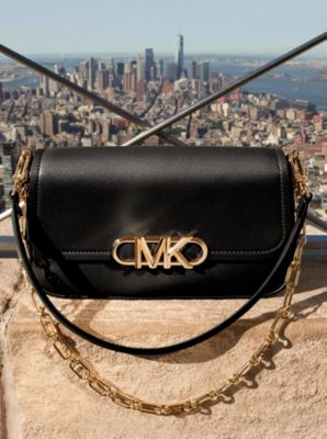 Bolso de hombro Parker mediano de piel in OLIVA | Michael Kors