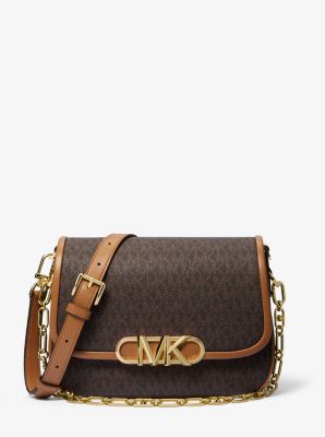 Calvin Klein Logo-Print Faux-Leather Crossbody Bag