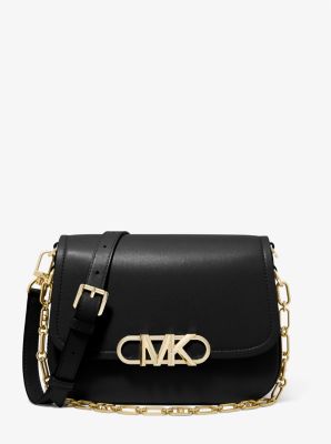 Michael Kors Mila Medium Leather Messenger Bag - Black Multi