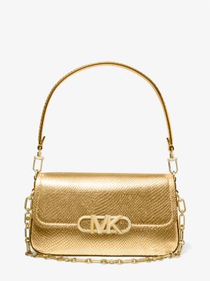 Michael Michael Kors Womens Leather Gold Tone Shoulder Handbag