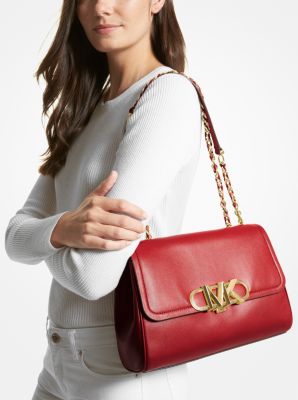 Parker Extra-Large Leather Shoulder Bag in CRIMSON | Michael Kors