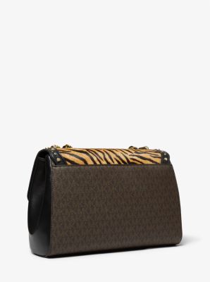 Parker Medium Animal Print Calf Hair Shoulder Bag