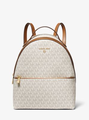 Michael Kors Valerie Medium Logo Backpack Color Vanilla Acorn 