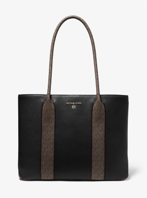 Austin Large Pebbled Leather and Logo Tote Bag | Michael Kors