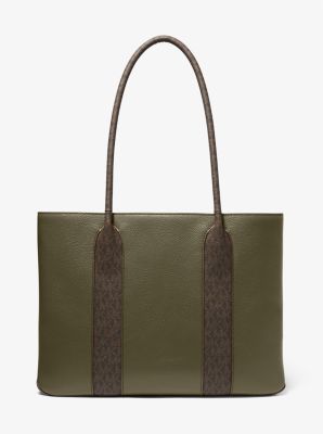 Austin Large Pebbled Leather and Logo Tote Bag