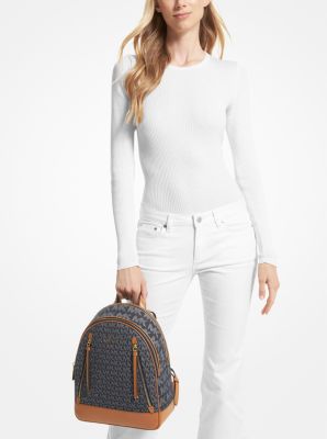 Rhea Medium Color-block Logo Backpack