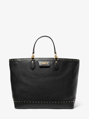 Devon Extra-Large Studded Pebbled Leather Tote Bag