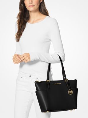 Jet set large crossgrain leather tote on sale