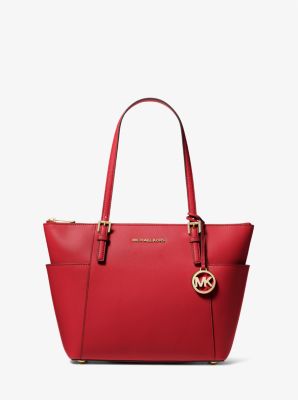 Michael michael kors jet set large crossgrain leather clearance tote