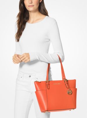 Michael michael kors jet set large crossgrain leather tote on sale