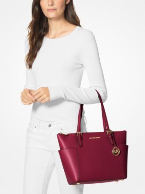 Michael michael kors jet set large crossgrain leather tote sale