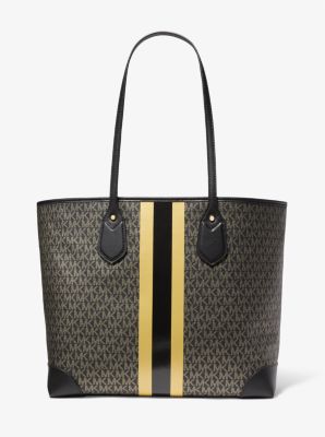 Eva Large Metallic Logo Stripe Tote Bag image number 3