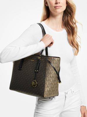 Voyager Medium Two-Tone Metallic Logo Tote Bag | Michael Kors