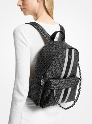 slater medium metallic logo stripe backpack