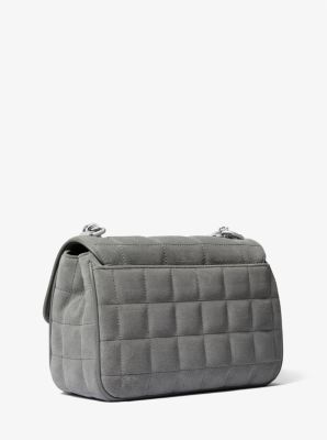 Grey quilted shop shoulder bag