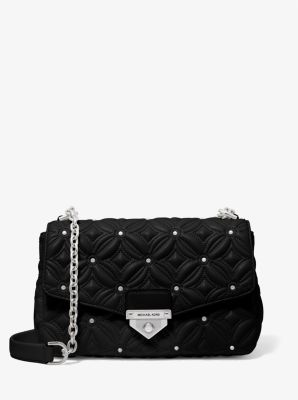 MICHAEL Michael Kors Quilted Chain Shoulder Bag in Black