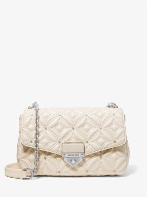 Borsa a spalla SoHo grande in similpelle trapuntata con borchie image number 0