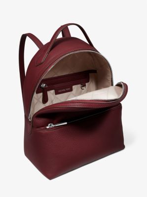 Michael Kors Valerie Medium Pebbled Leather Backpack Merlot